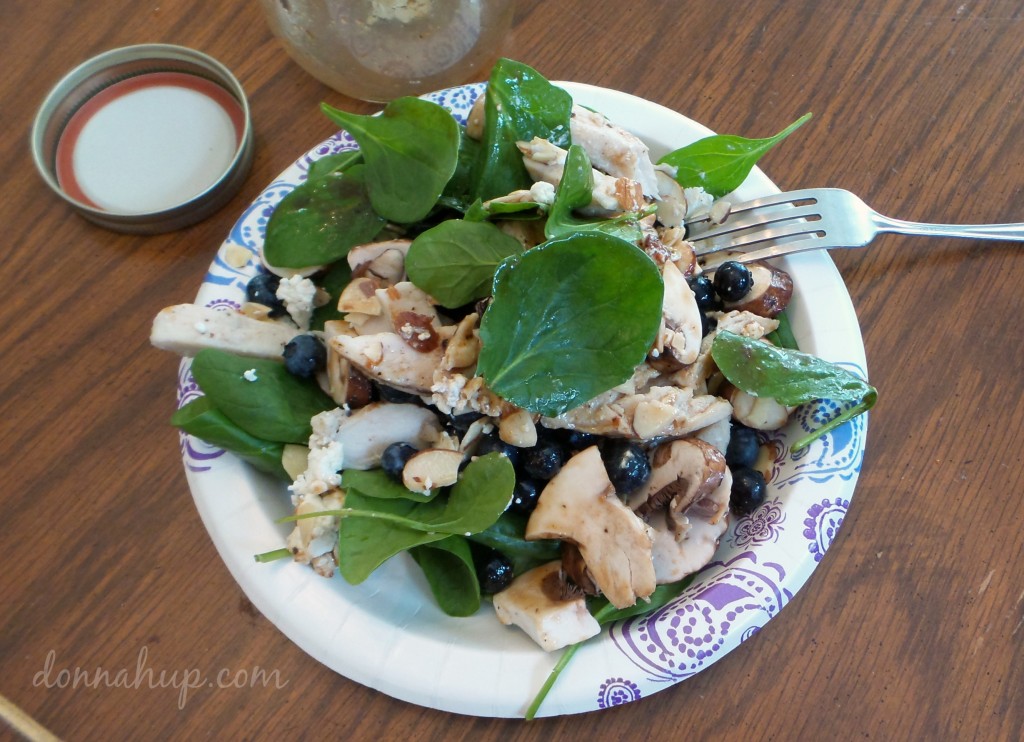 Salad on a paper plate