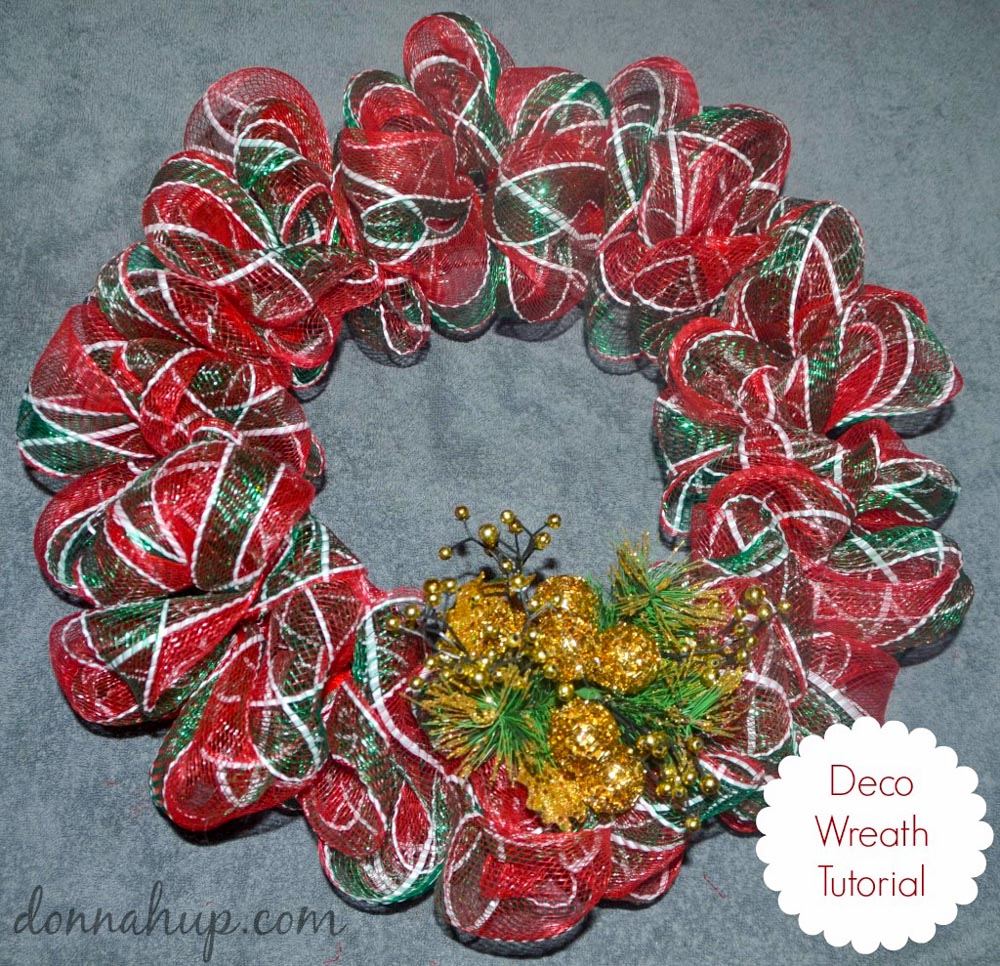 DIY Deco Mesh Wreath: Easy To Make Red Sparkle - Seeing Dandy Blog