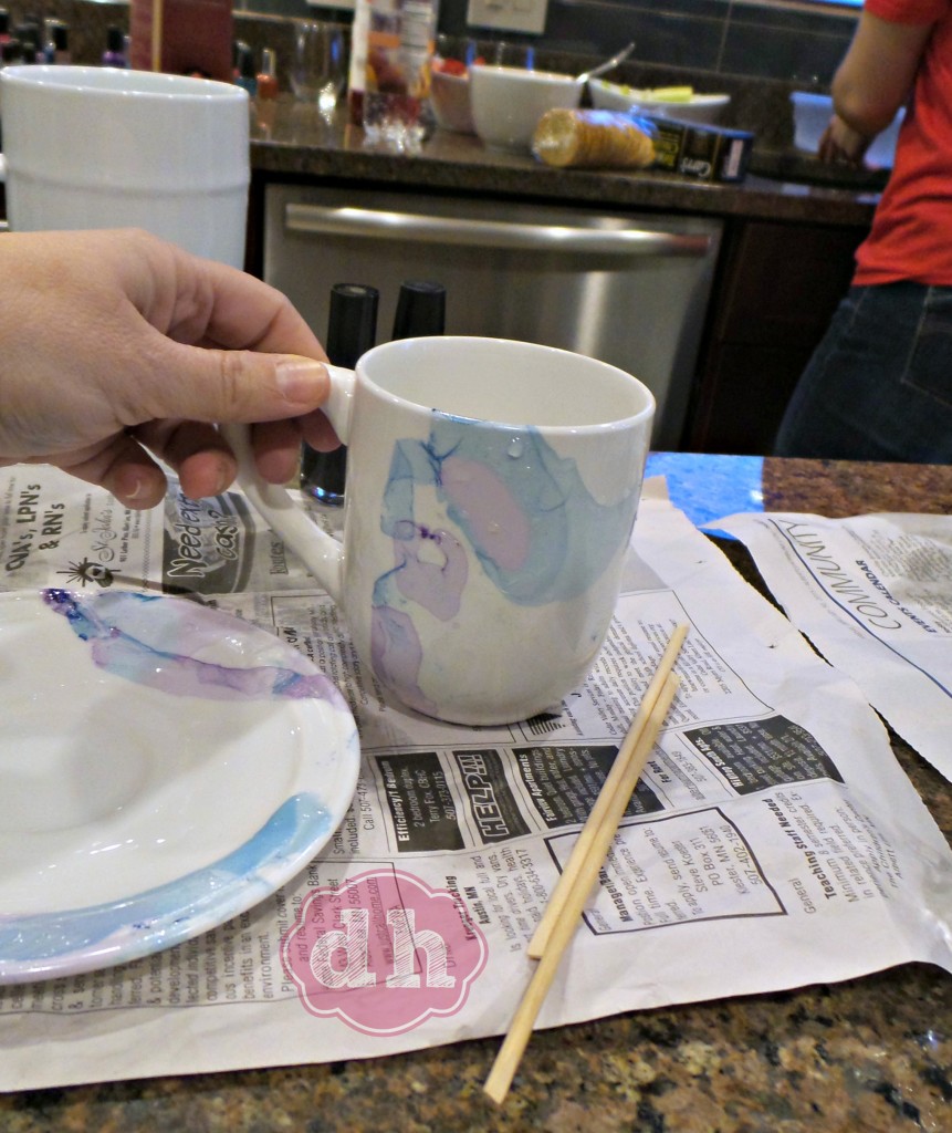 A Pinterest Party and DIY Marbleized Mugs 