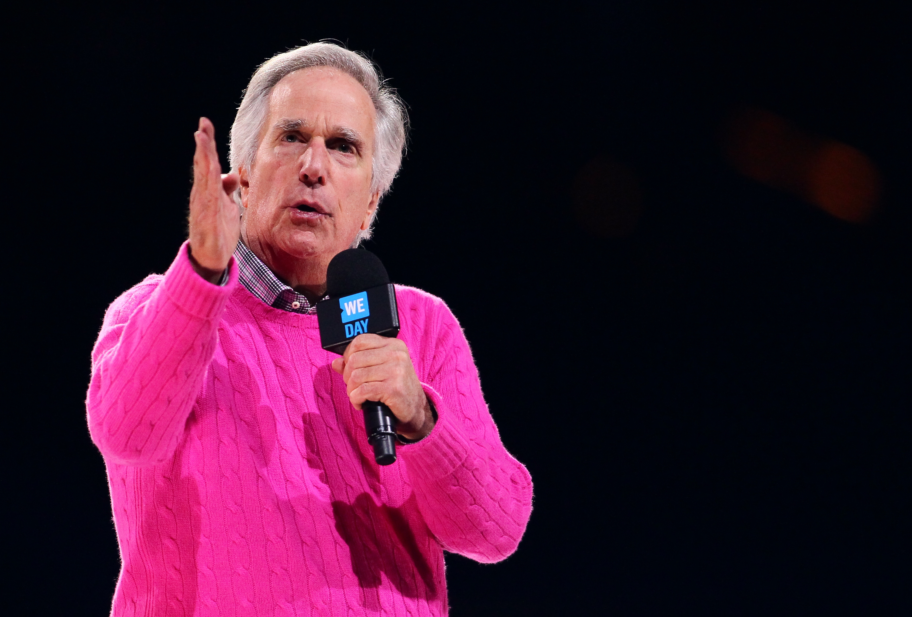 We Day 2015 ST. PAUL, MN - NOVEMBER 03: Actor, director, producer and author, Henry Winkler, inspires 18,000 students and educators at WE Day Minnesota at the Xcel Energy Center on November 3, 2015. (Photo by Adam Bettcher/ Getty Images for We Day) ***LOCAL CAPTION *** Henry Winkler