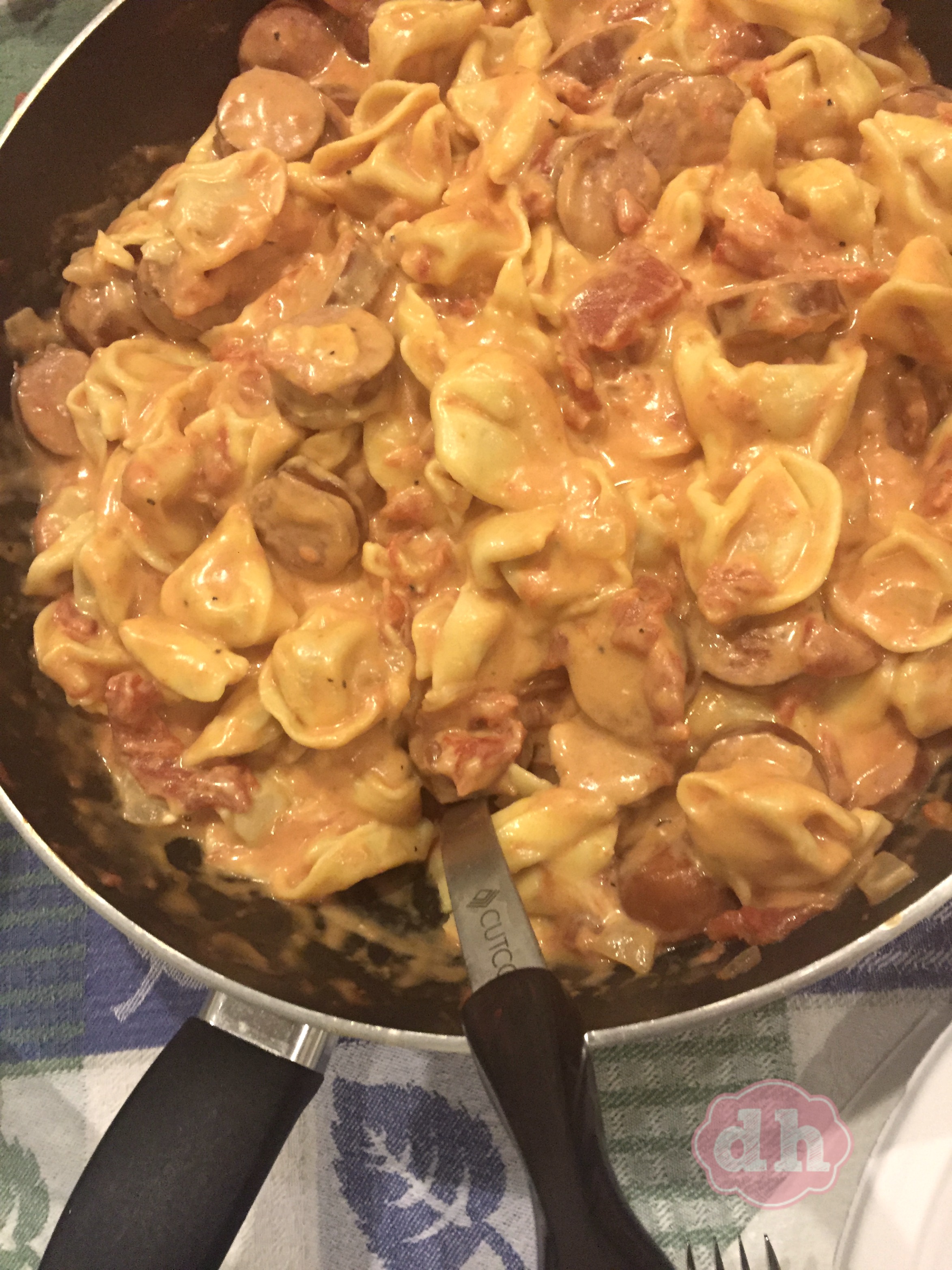 Cheesy Kielbasa & Tortellini - One Pot Meal #recipe