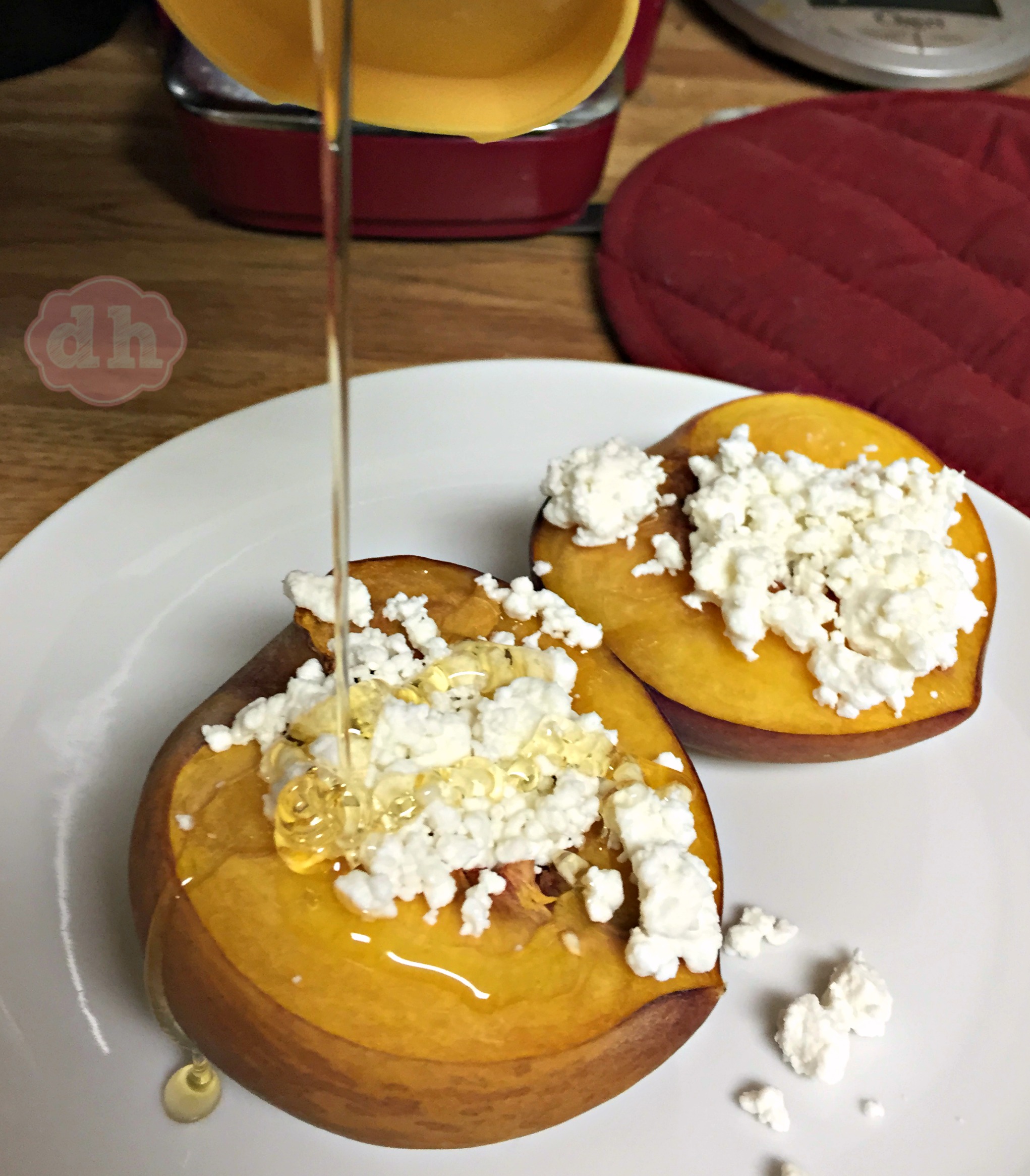 Honey Roasted Peaches with Goat Cheese