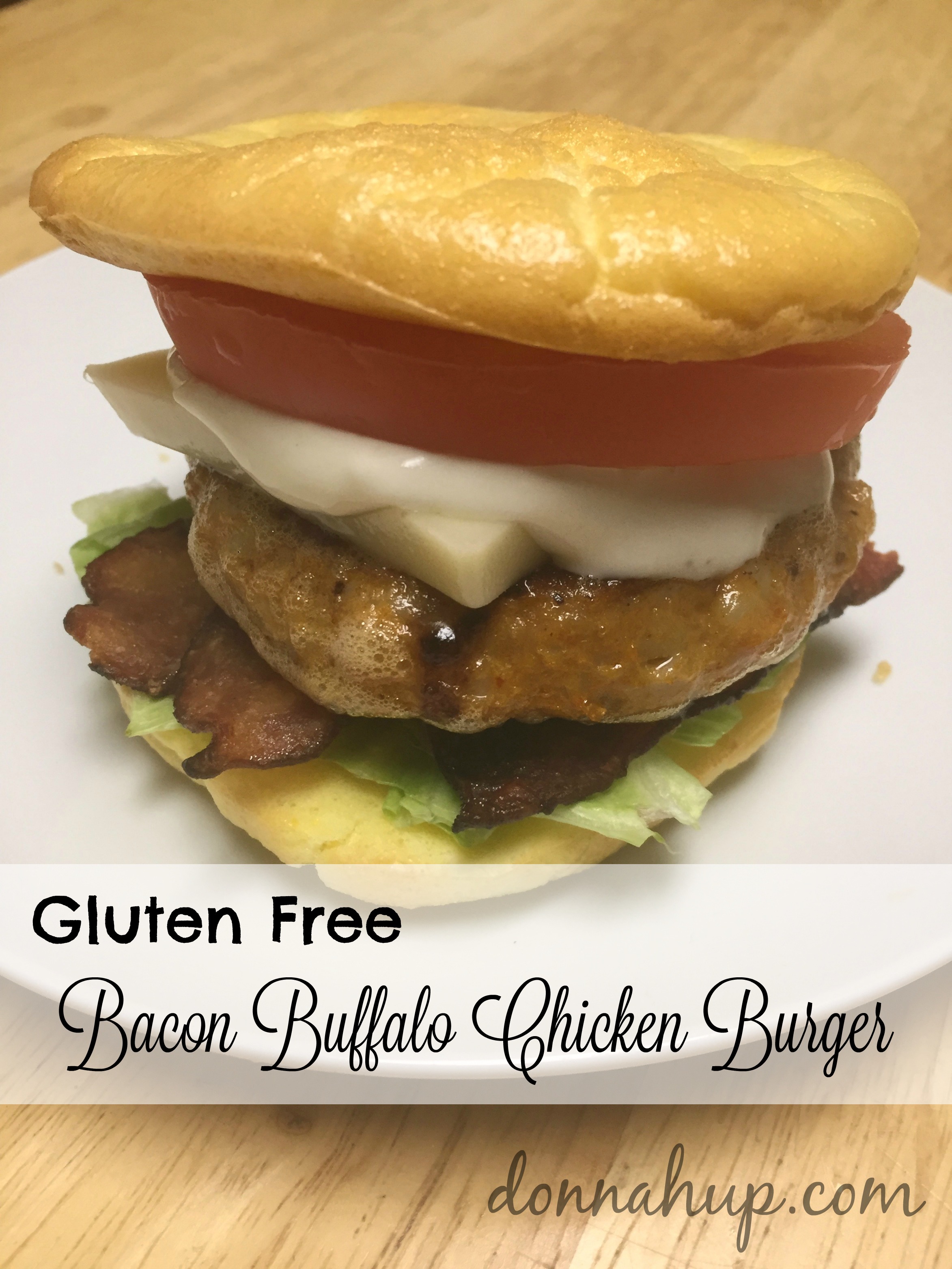 Gluten Free Bacon Buffalo Chicken Burger