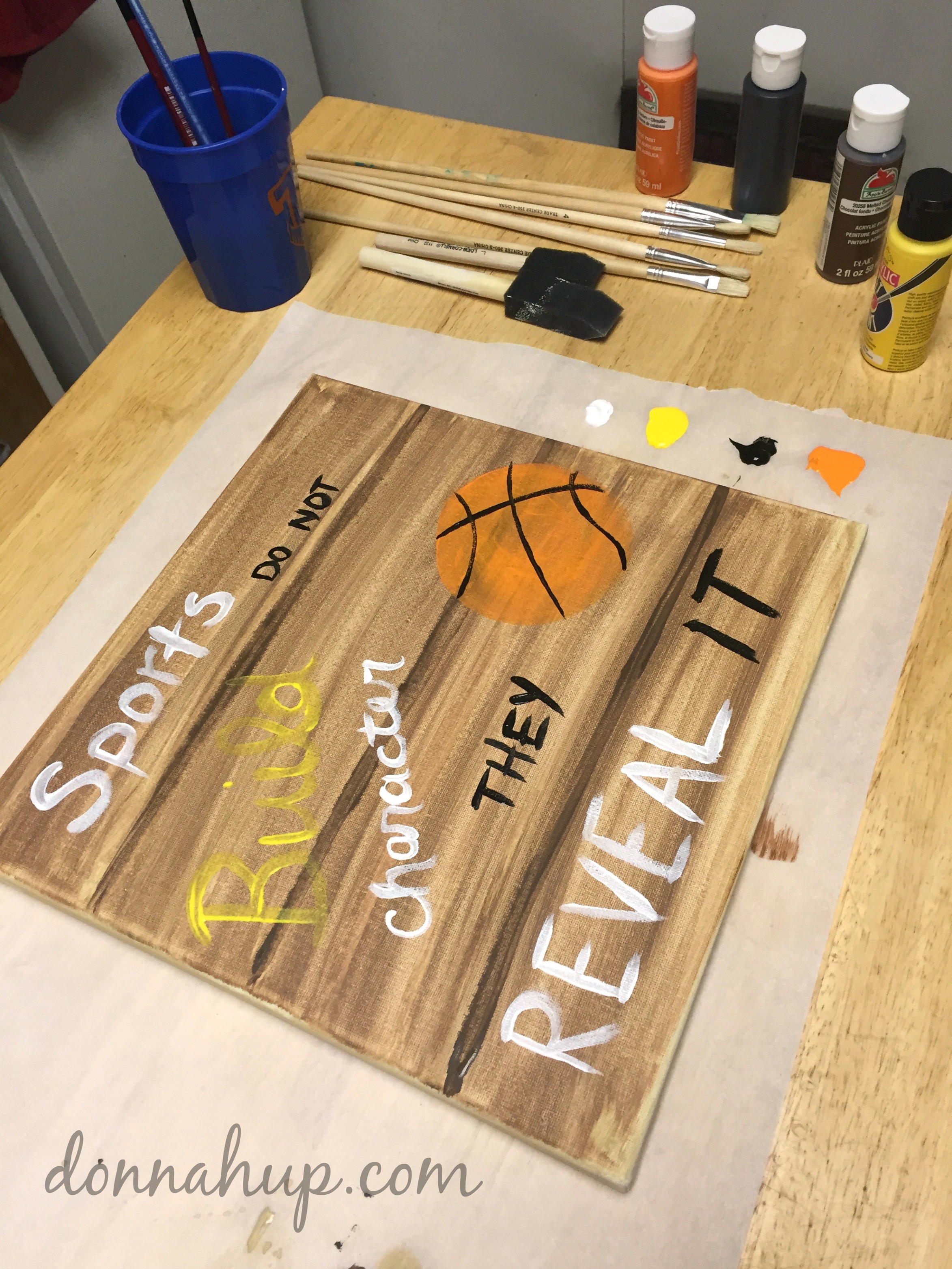 DIY Faux Wood Canvas Print #GameForBasketball #CollectiveBias #ad