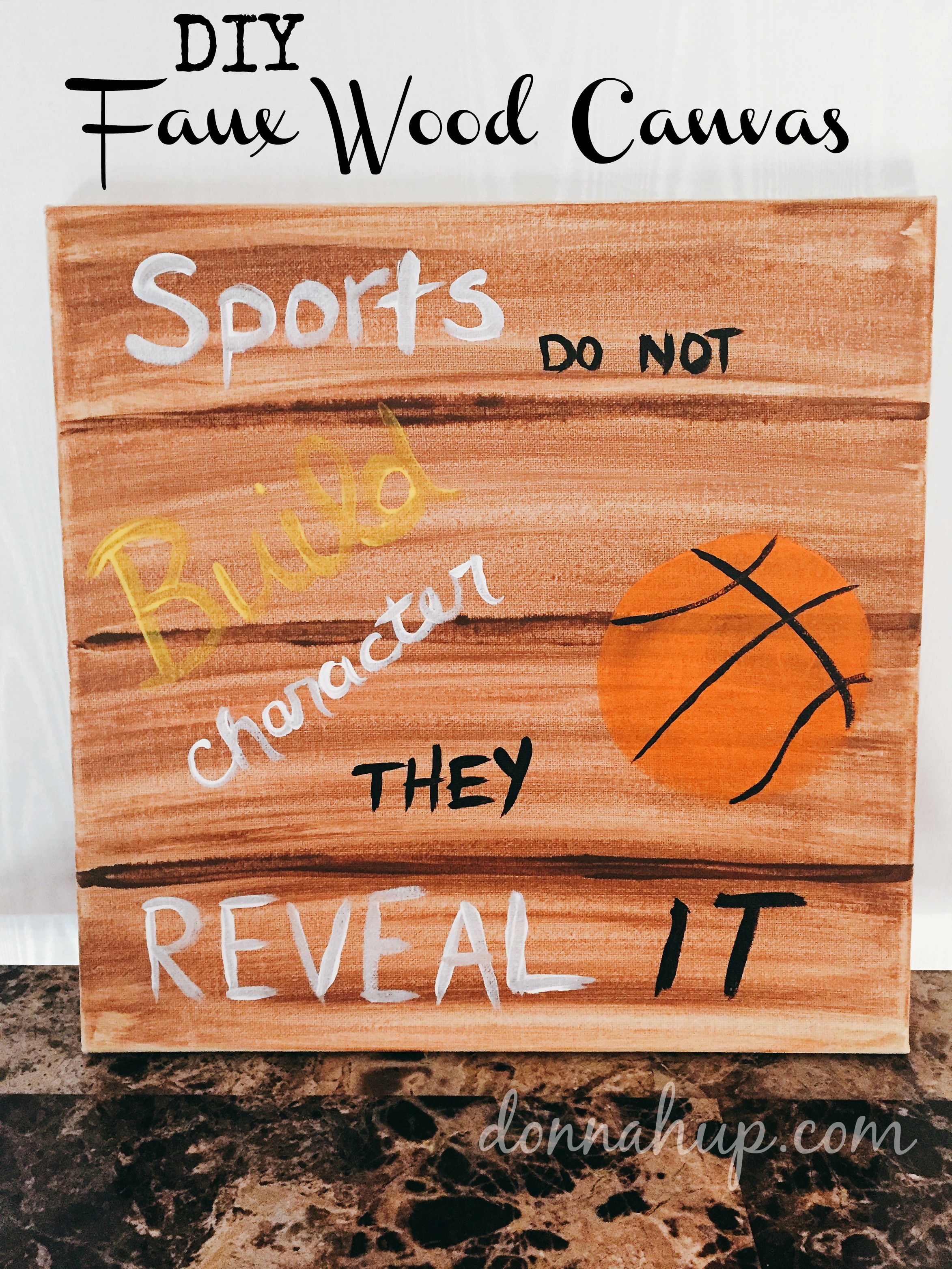 DIY Faux Wood Canvas Print #GameForBasketball #CollectiveBias #ad