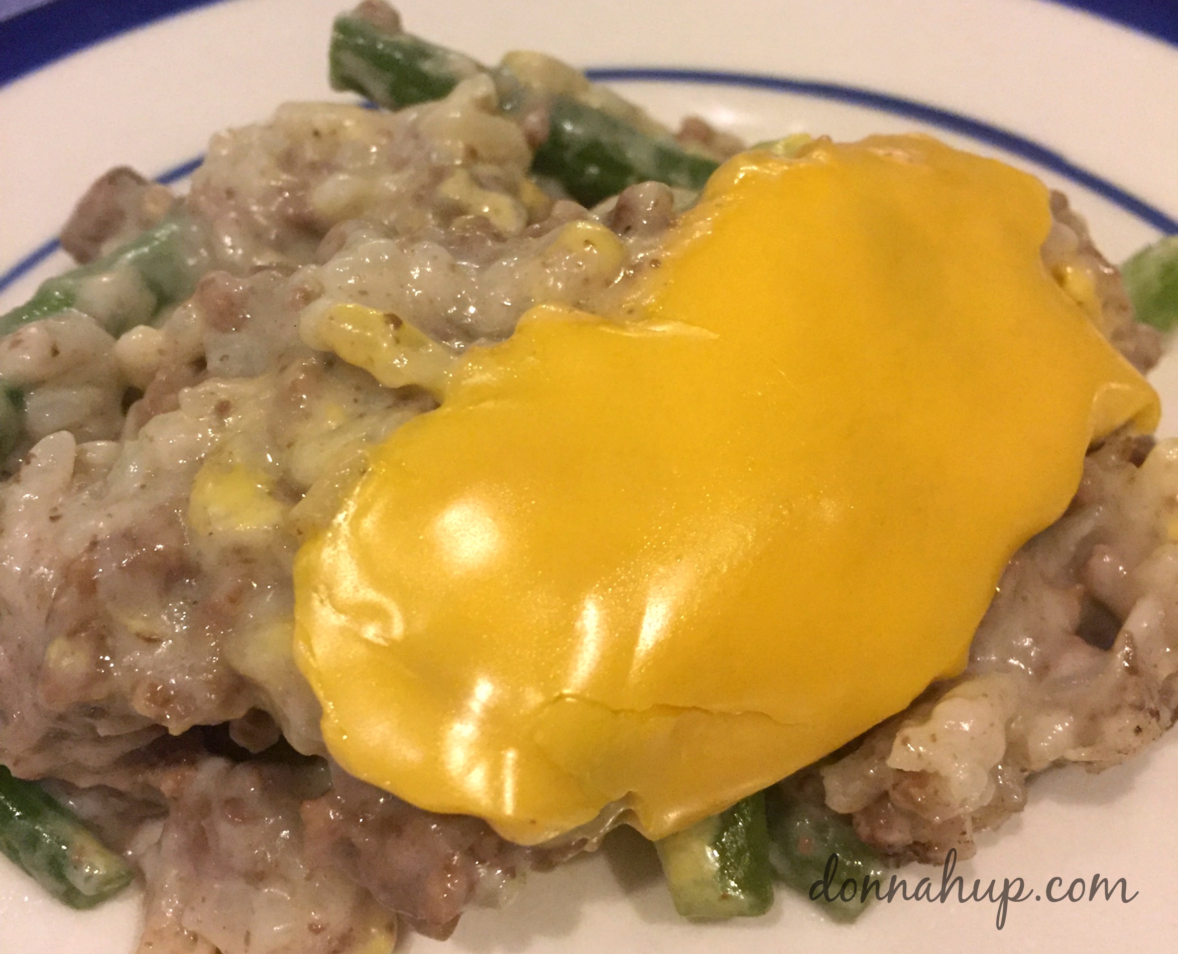 Mom's Casserole Ground Meat, Rice, and Green Bean Casserole