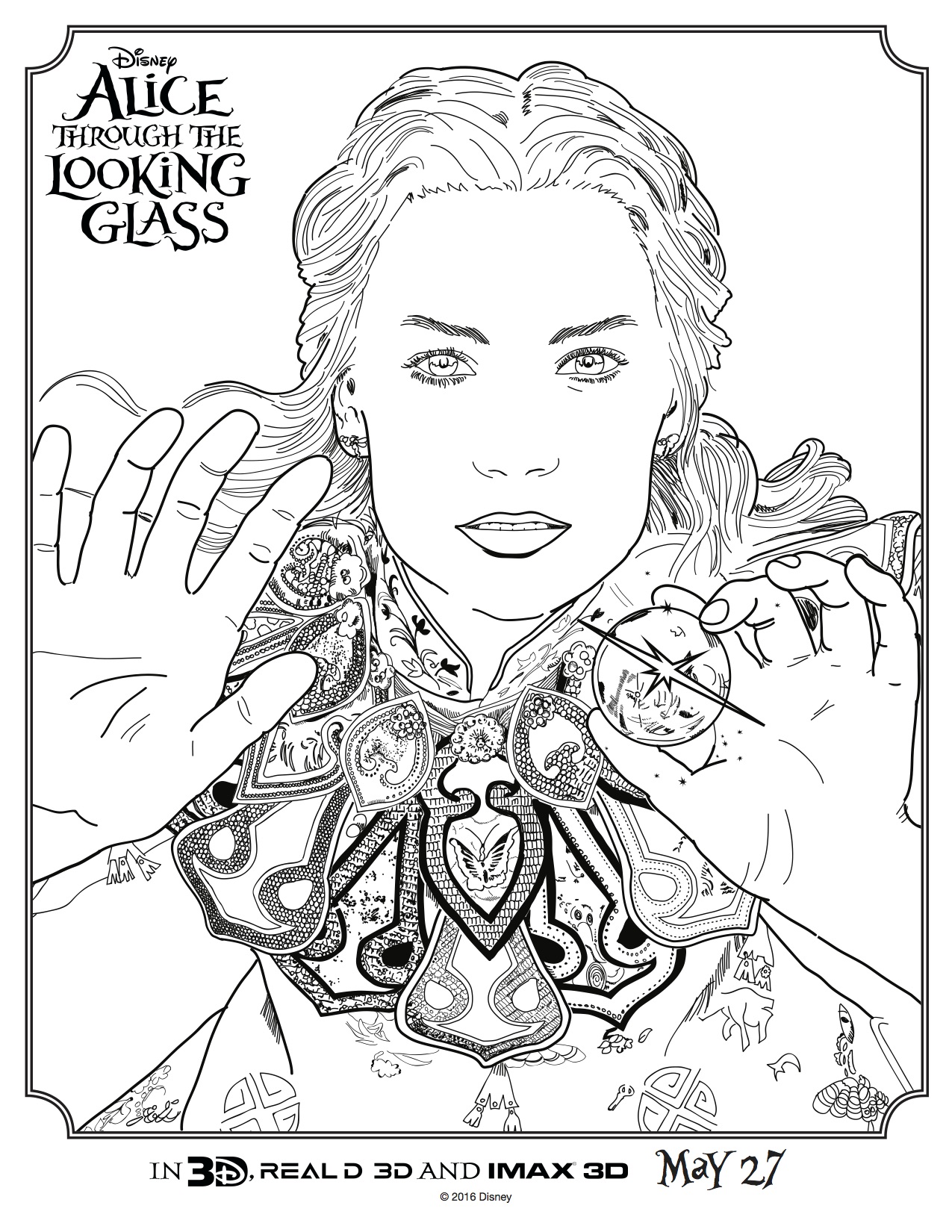 ALICE THROUGH THE LOOKING GLASS Coloring Sheets and Activity 