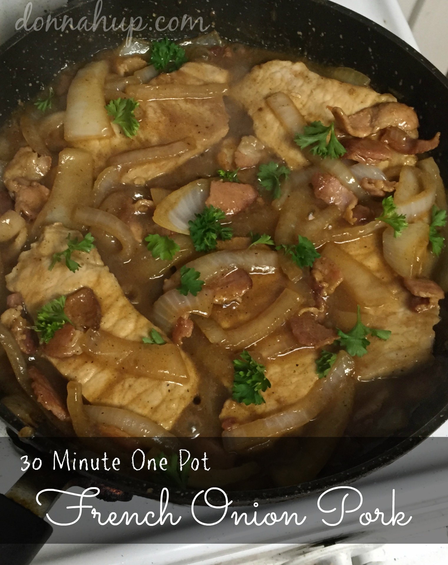 30 Minute French Onion Pork One Pot Meals #AllNaturalPork #recipe #ad