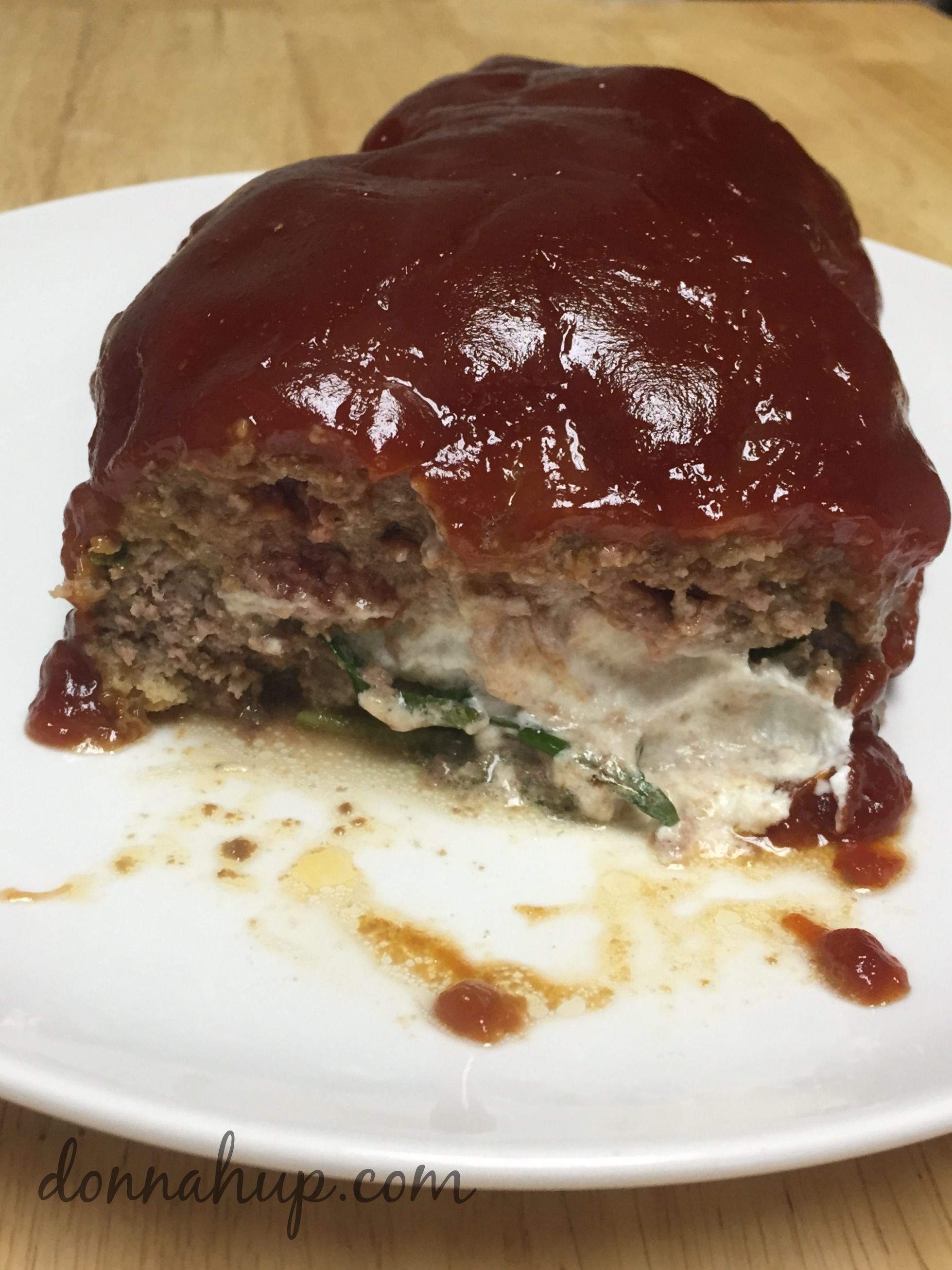 Goat Cheese and	Spinach Stuffed Meatloaf Recipe #recipe