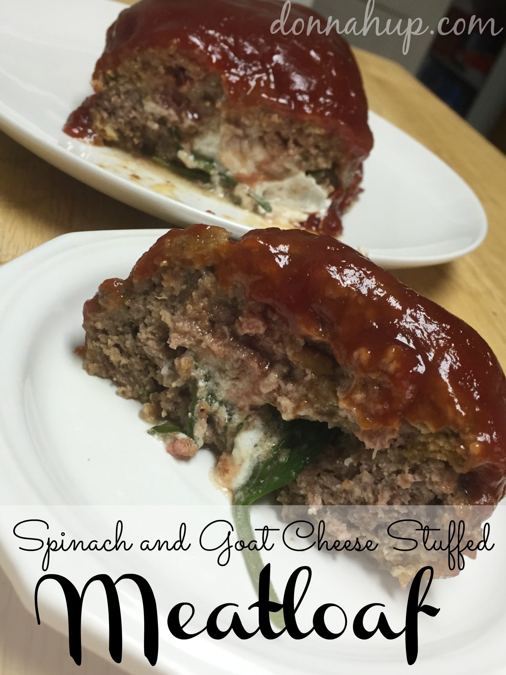 Goat Cheese and	Spinach Stuffed Meatloaf Recipe #recipe