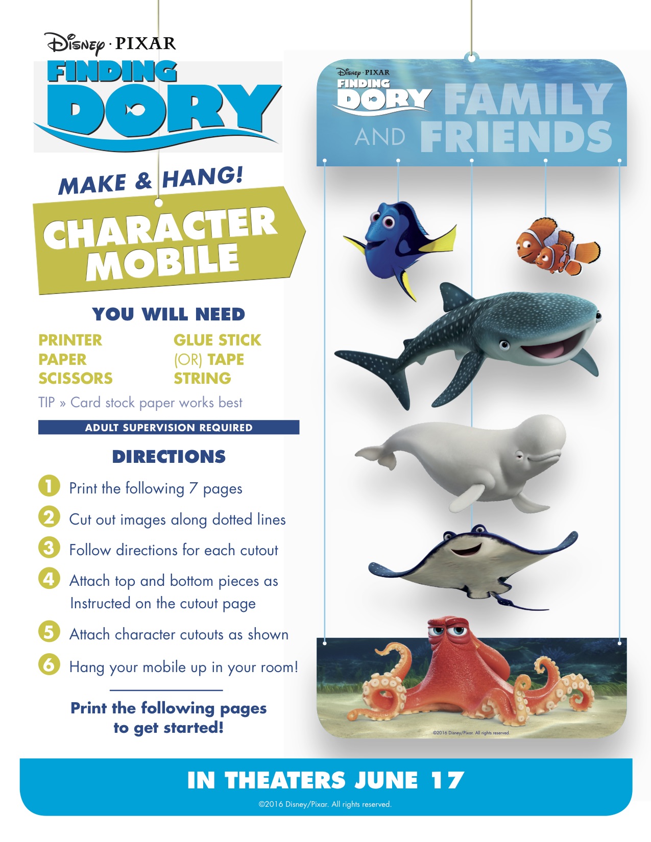 Finding Dory Activity Sheets