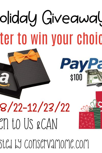 $100 Amazon Gift card or Paypal Cash Giveaway