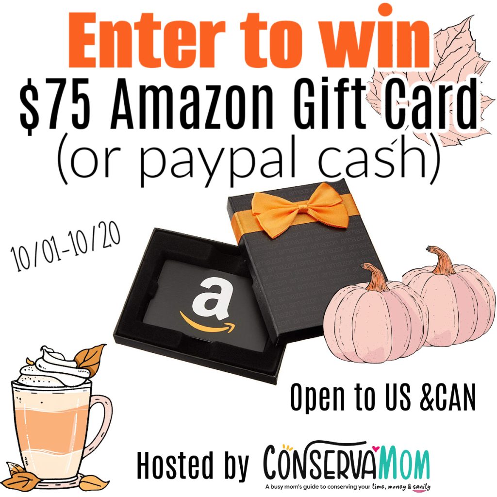 Enter to win a $75 Amazon Gift Card